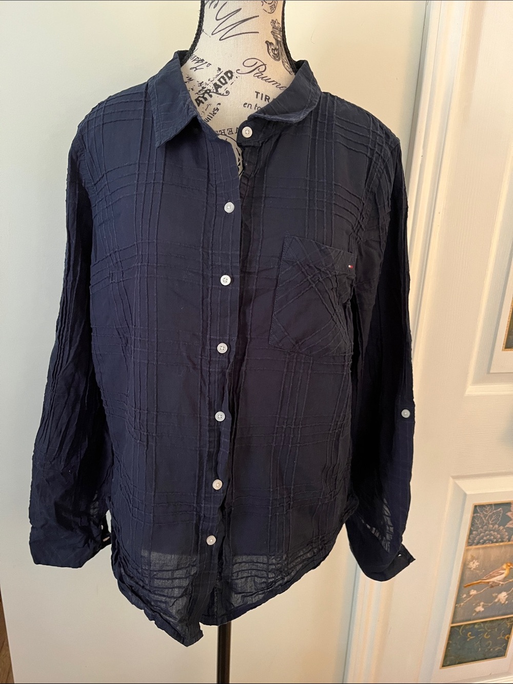 Tommy Hilfiger Navy Button-Down Women's Shirt